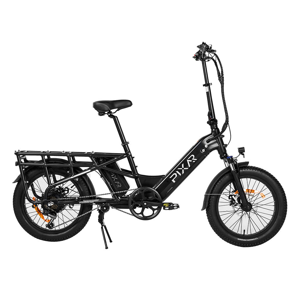 Black PIXAR Plus step-through fat tire electric bike
