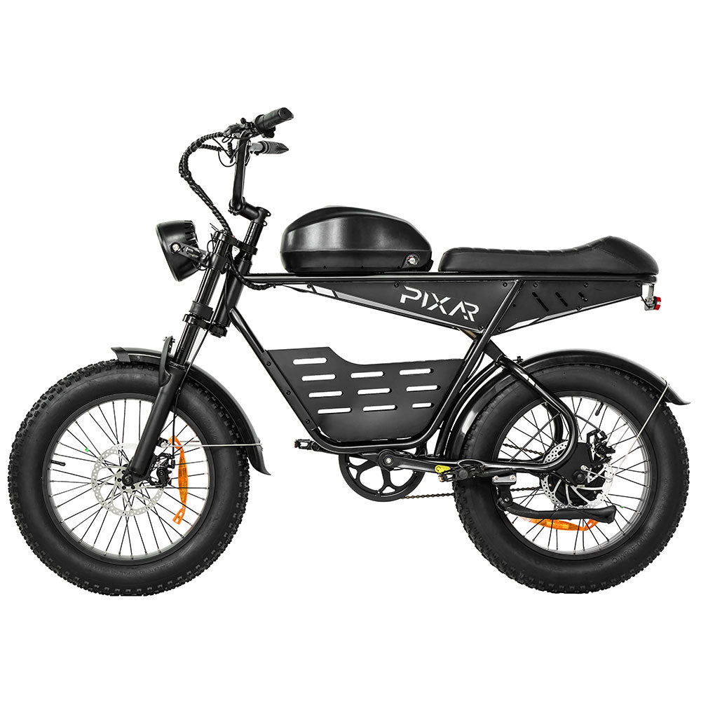 PIXAR Super 20″ Retro Fat Tire E-Bike – 250W Motor, 48V 30Ah EVE Akku, bis zu 100km Reichweite