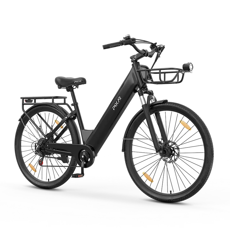 Vélo électrique de ville à enjambement bas PIXAR C1 Pro – Moteur BAFANG 250 W, jusqu'à 150 km d'autonomie, 25 km/h