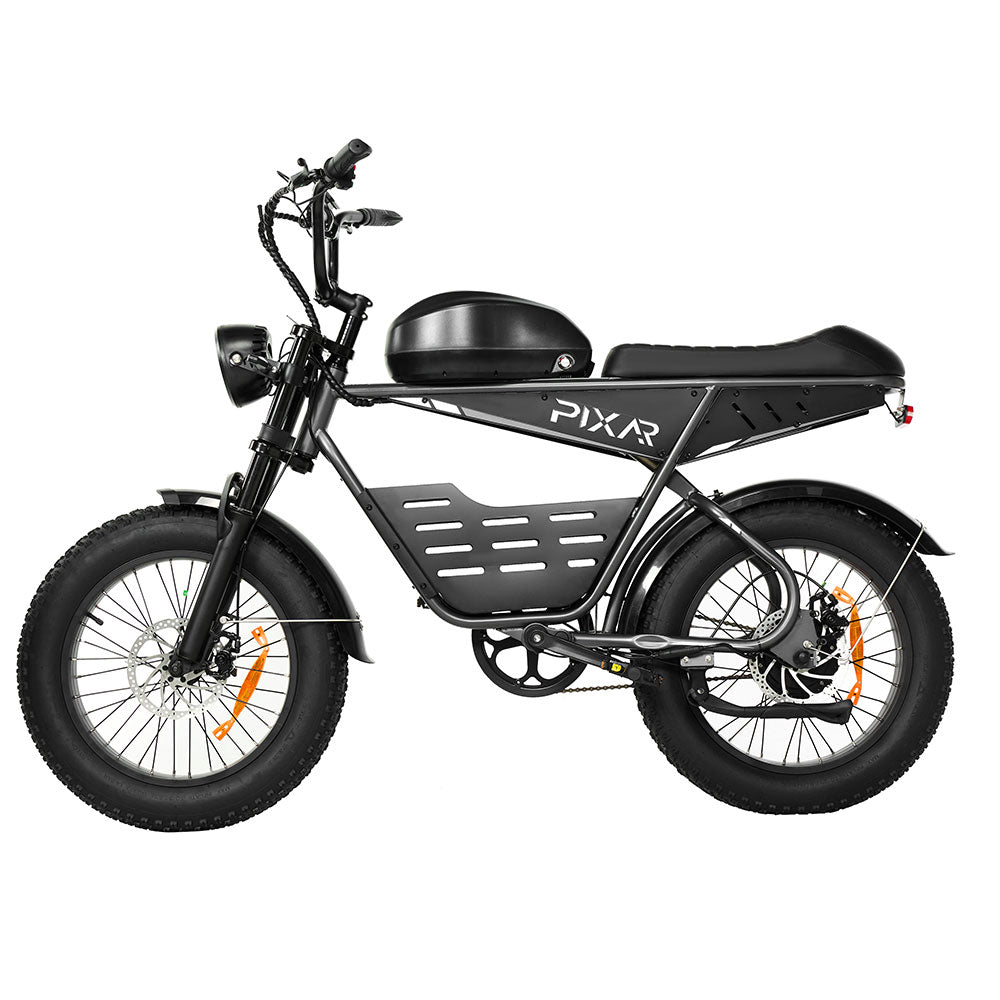 PIXAR Super 20″ Retro Fat Tire E-Bike – 250W Motor, 48V 30Ah EVE Akku, bis zu 100km Reichweite