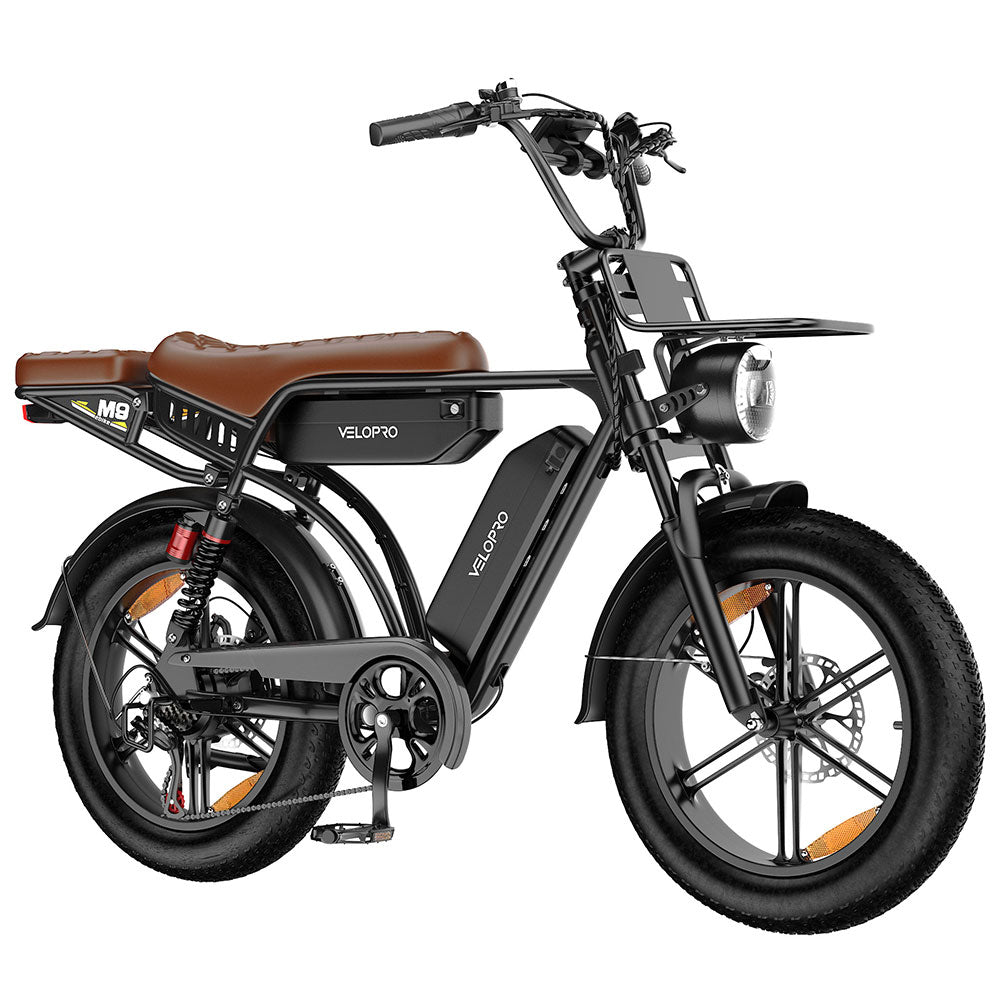 Velopro M9 Retro Dual-Battery Fat Tire E-Bike – 250W Motor, Up to 240km Range, 25km/h