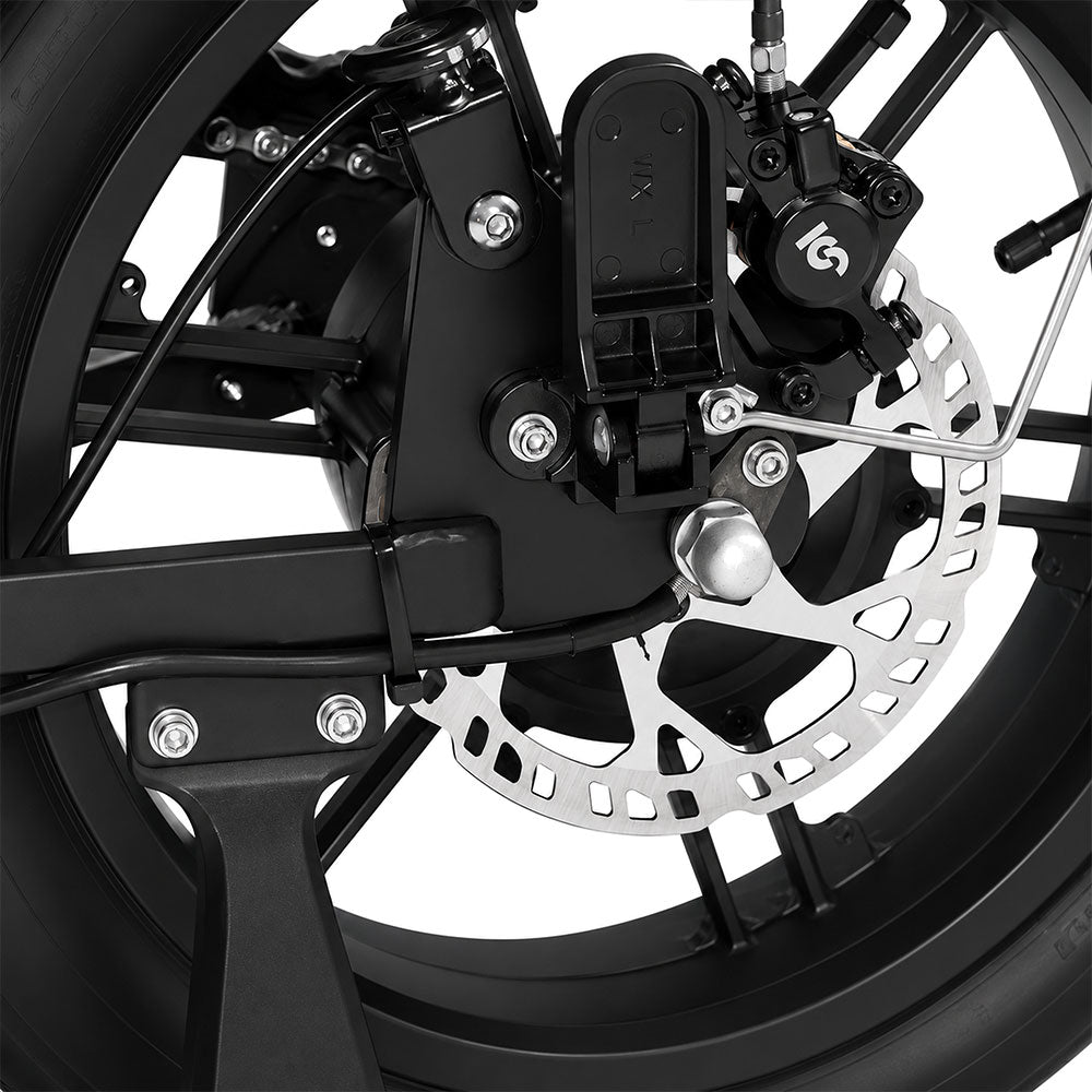 MINI rear hydraulic disc brake close-up