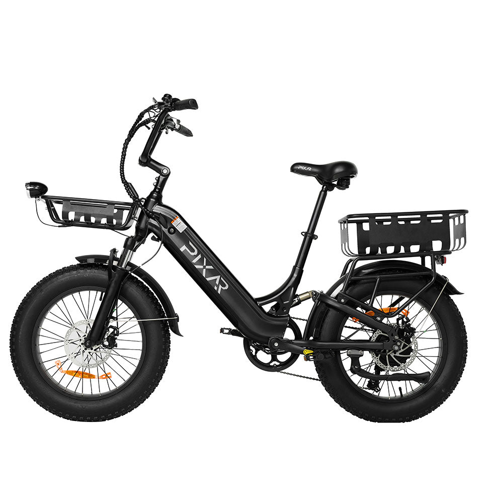 PIXAR Ride shown with optional front and rear baskets